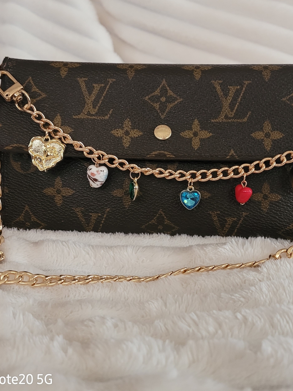 Louis Vuitton Brown Monogram Canvas Charm Chain Wallet